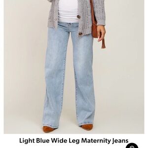 Pinkblush Maternity Over the Belly Wide Leg Maternity Jeans